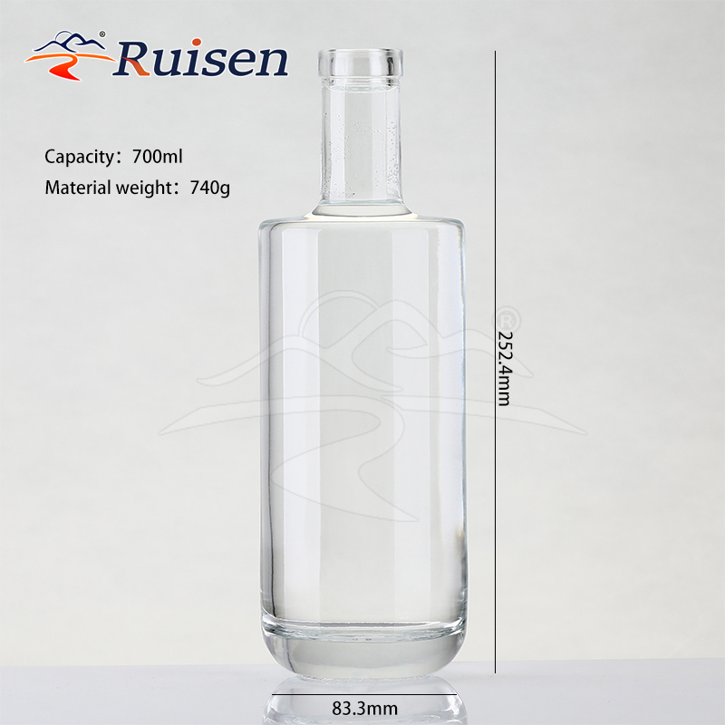 Luxury shaped empty glass drinking bottle wine drink juice 700ml