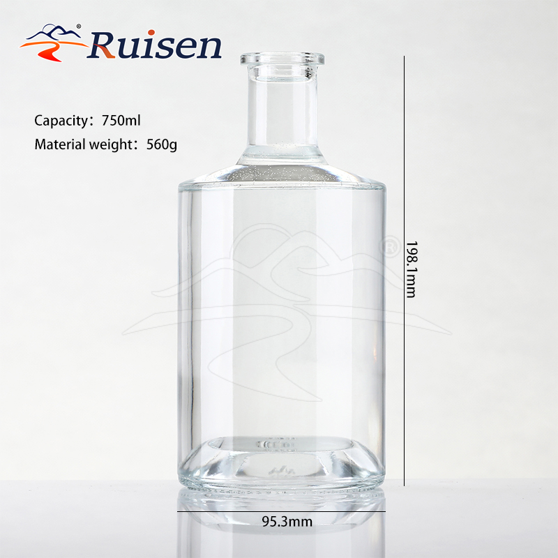 750ml Glass Liquor Wine Vodka Tequila Gin Bottle Fancy Liquor Glass Bottle