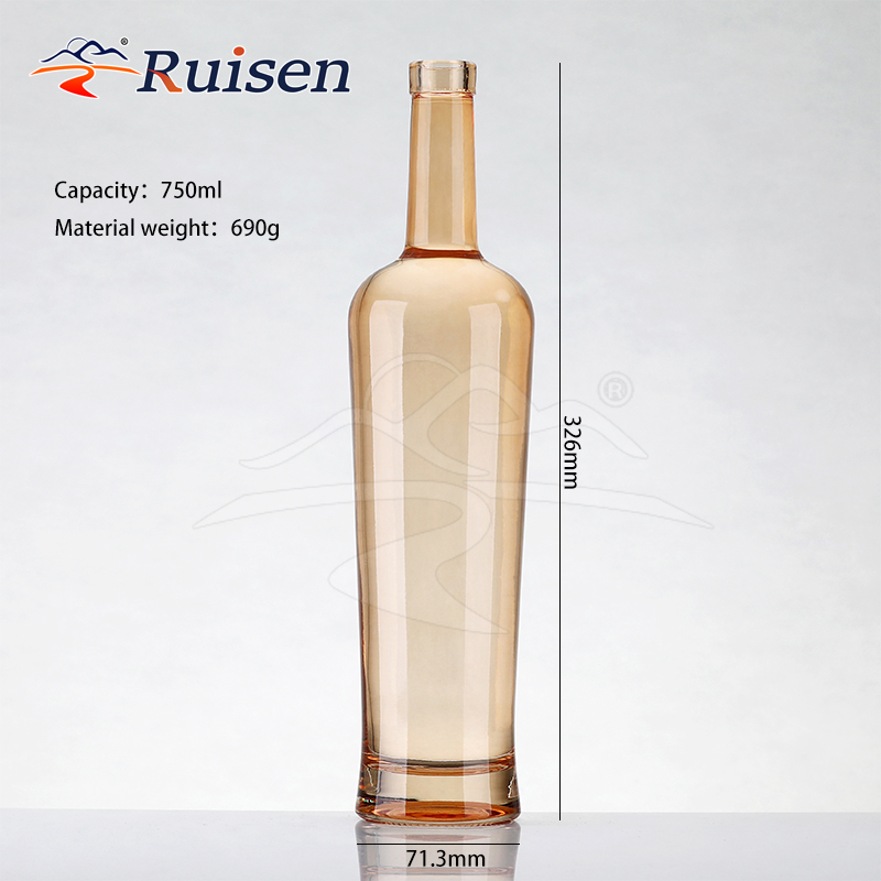 Factory High Quality Glass Vodka Bottles Spray Color Fancy Liquor Whiskey Spirit Bottle 700ml 750ml Glass Bottle