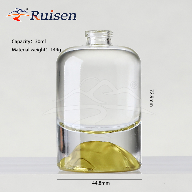 30Ml 50ml 70ml 100ml Luxury Clear Glass Perfume Bottle Unique Golden Base Design Fragrance Bottle For Cosmetic Perfume Storage And Packaging