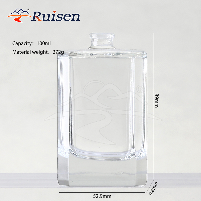 Premium 100ml Clear Glass Perfume Bottle Elegant Oval Shape Empty Fragrance Container For Luxury Perfume Packaging With Screw Cap Ruisen Brand