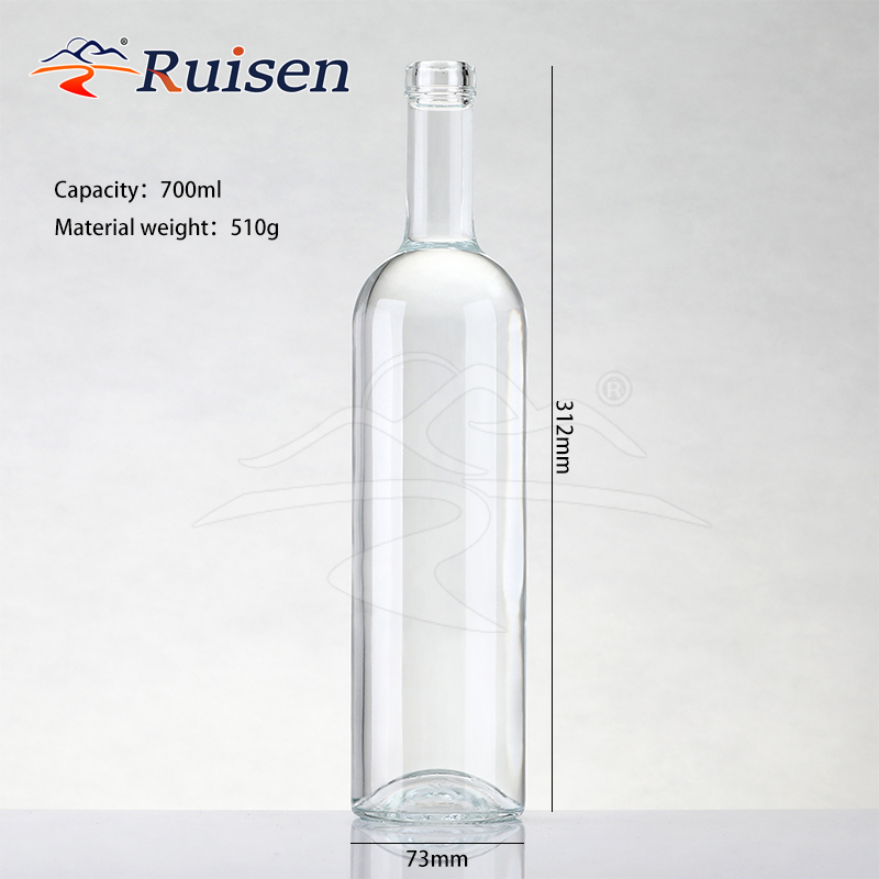 750ml 700ml Clear Glass Liquor Bottle Thickened Base Design For Premium Alcohol Storage And Luxury Beverage Packaging