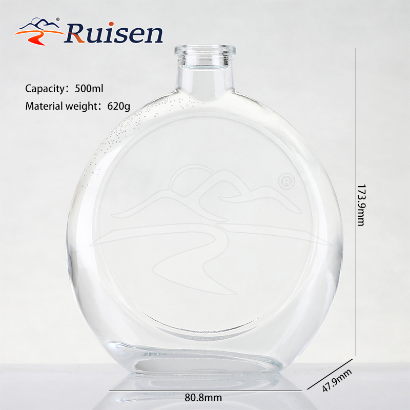 750ml 700ml Blue Gradient Glass Beverage Bottle With Polar Bear Engraving For Premium Drink Packaging And Branded Gift Marketing