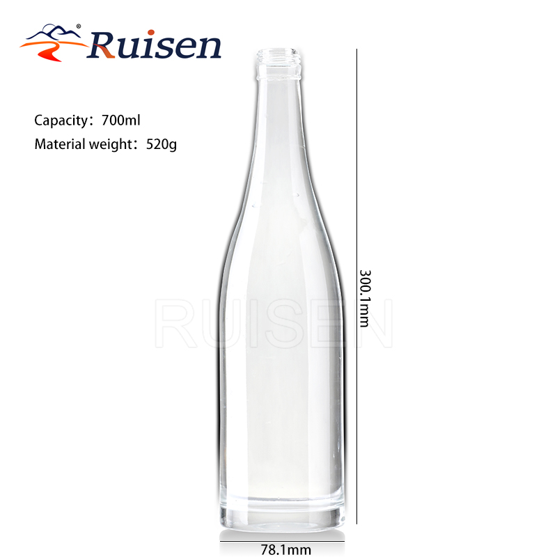 750ml 700ml Clear Glass Liquor Bottle Thickened Base Design For Premium Alcohol Storage And Luxury Beverage Packaging