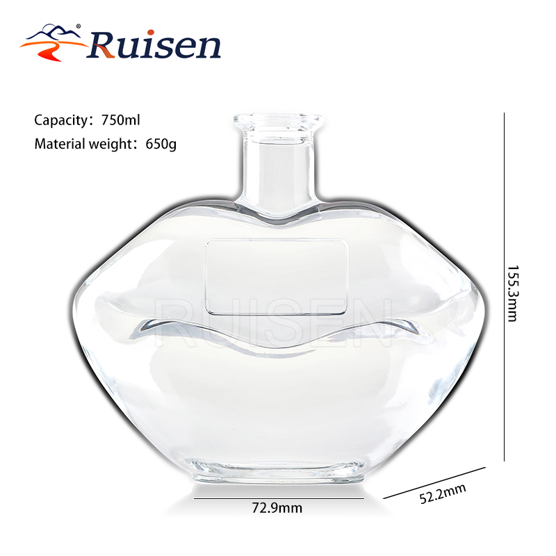 750ml Glass Liquor Wine Vodka Tequila Gin Bottle Fancy Liquor Glass Bottle