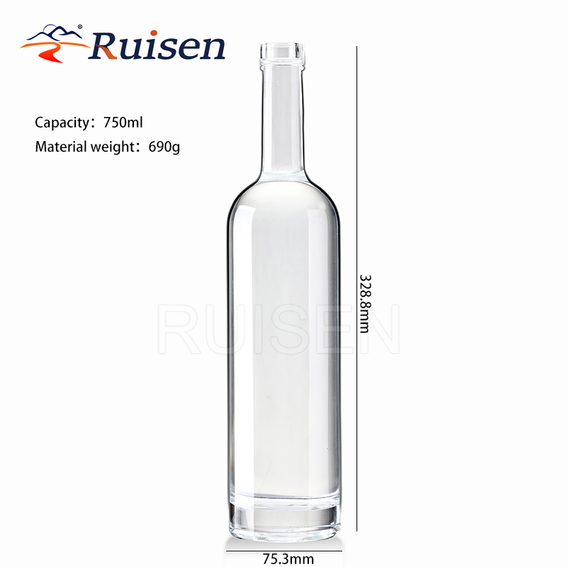 700ml Glass Liquor Wine Vodka Tequila Gin Bottle Fancy Liquor Glass Bottle