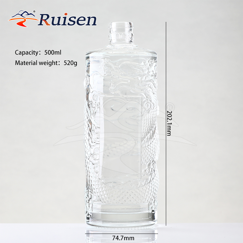 New Transparent High White Clear Liquor Empty Gin Spirit 500ml 700ml 750ml Supply Liquor Glass Bottle for Whiskey Vodka