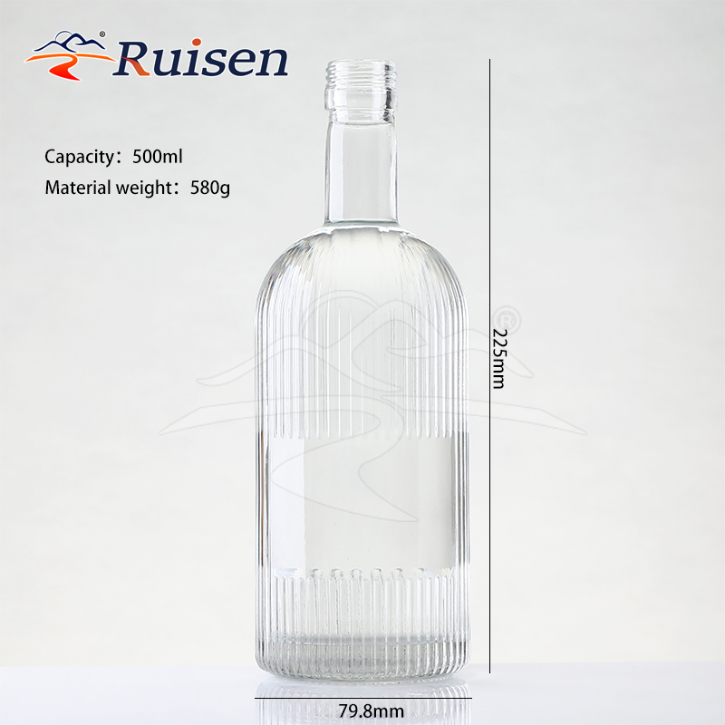 Customized Factory Price Empty 500ml 700ml Brandy Whisky Gin Tequila Glass Bottle 750ml Flask Glass Spirits Bottle